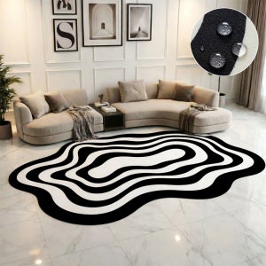 비정형 러그 사계절 먼지없는 거실 카페트 단모 원형 대형 워셔블 62번