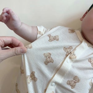 국내생산 반팔 코튼 메쉬 수트 아기 곰 여름 신생아 매쉬 50일 100일 6개월 돌 옷