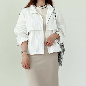 바스락 허리스트링 야상 가오리핏 여성 바람막이 점퍼 4칼라