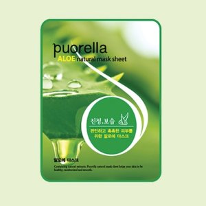피부 진정 알로에베라 영양 수분 공급 보습 효과 퓨오렐라 알로에 네츄럴 마스크 팩 10매