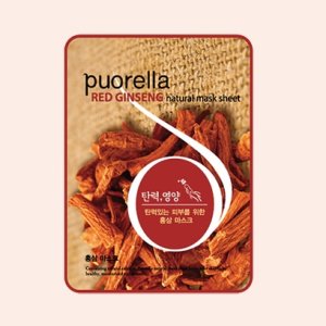 피부 탄력 활력 영양 수분 공급 보습 효과 퓨오렐라 홍삼 네츄럴 마스크 팩 시트 10매