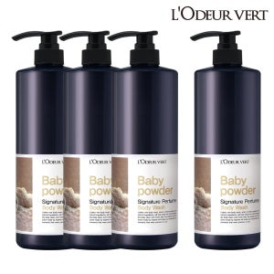 3+1 로더베르 약산성 퍼퓸 바디워시 대용량1L 총 4개 약산성 클렌저 샤워 젤