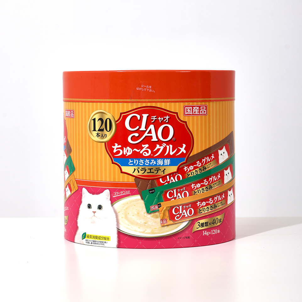 [SC-213] 이나바 챠오 츄르 버라이어티 고양이 간식 닭가슴살, 14g, 120개