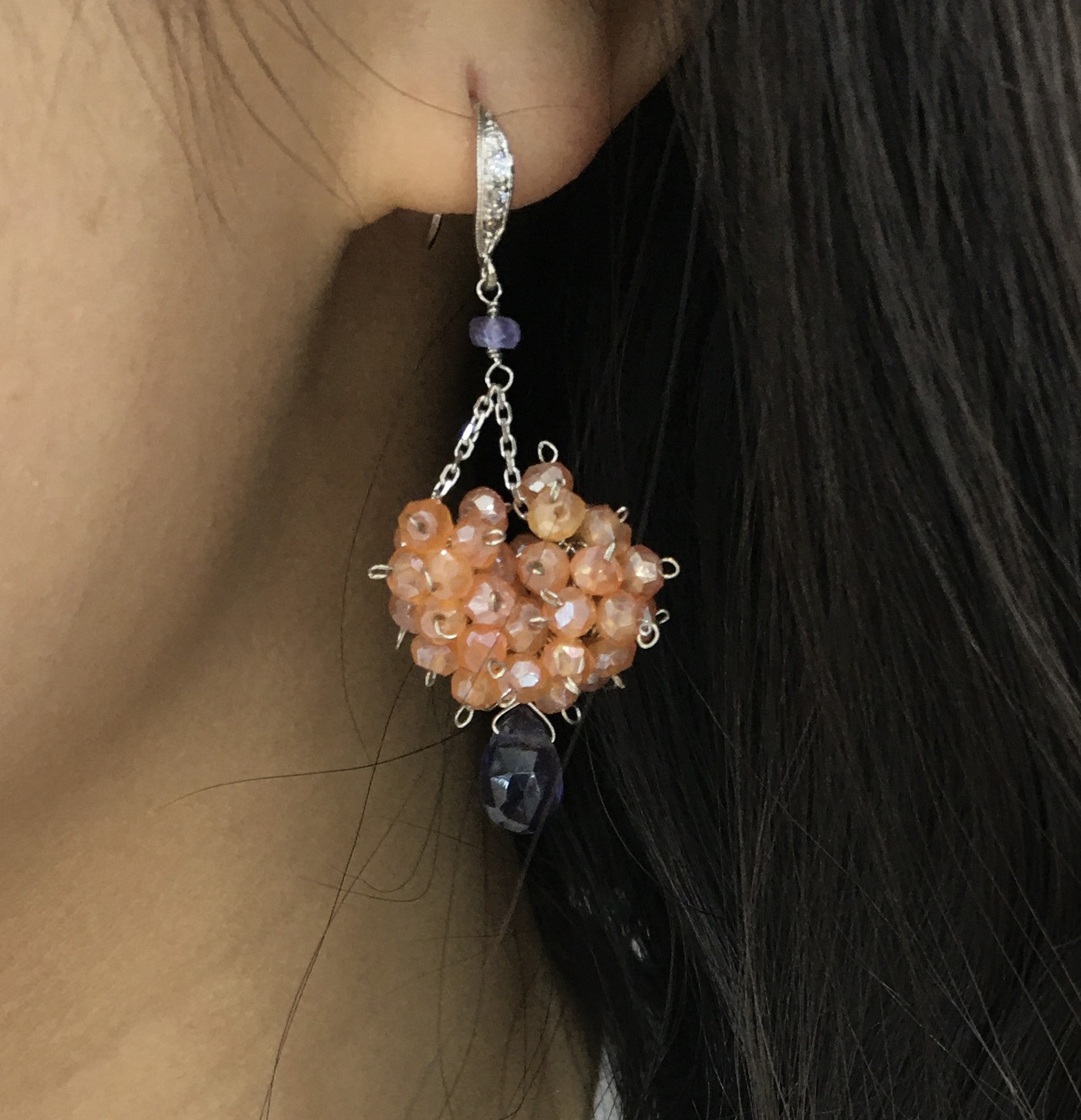 아르몽 믹스매치 원석 드롭 귀걸이