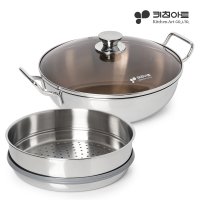 키친아트 인덕션 스텐 찜솥 24cm / 국산 304스텐 대형 찜기