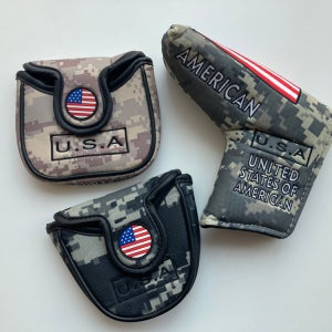 카모 밀리터리 골프 퍼터 커버 헤드 자석 케이스 일자 USA 반원 사각