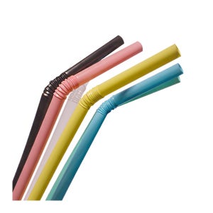 7X210mm 주름 빨대 검정 벌크 10000개 자바라