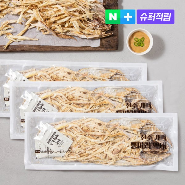 [슈퍼적립] 전주가맥 통마리 손질 먹태 강원도 건조 90g + 소스 30g 1+1+1