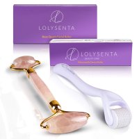 페이스롤러Rose Quartz Roller with Derma Roller