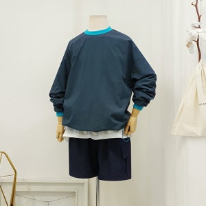 Designer Pro - Ailla 여름 디자인 - 배색 윈드브레이커 맨투맨 (4컬러)