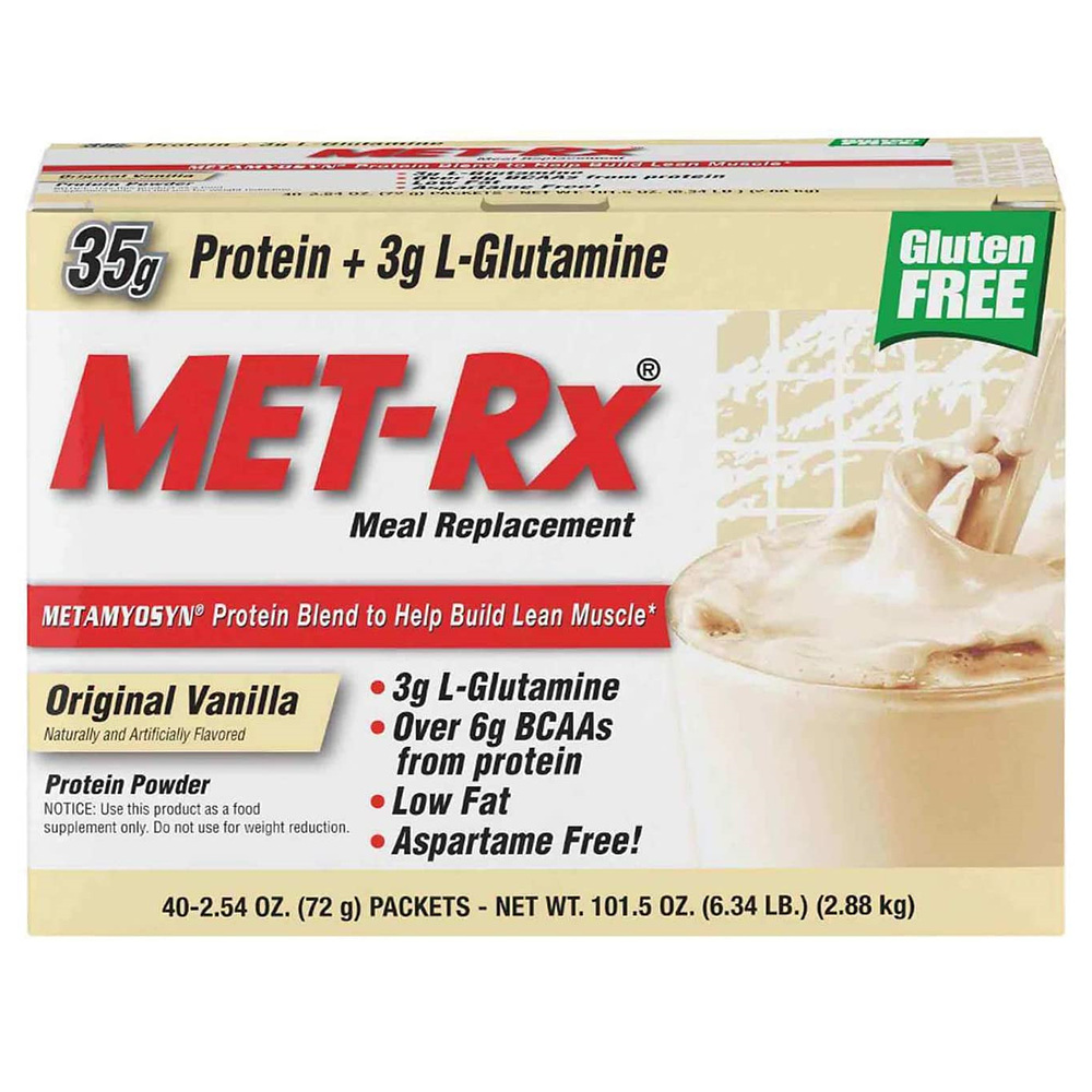 <b>MET-Rx 프로틴</b> 파우더 72g 40포 오리지널 바닐라 MET-Rx Original Whey Protein Powder,Meal Replacement