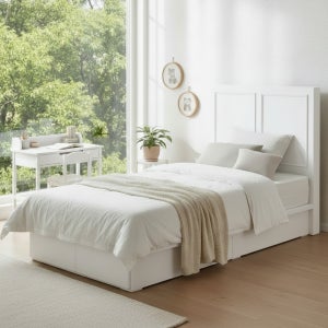 엘로이 슈퍼싱글침대 LED 조명 서랍 수납 SS침대