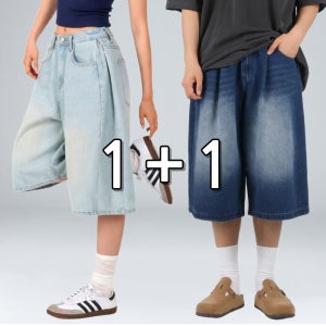 1+1 남자 버뮤다팬츠 와이드 빅사이즈 여름 반바지