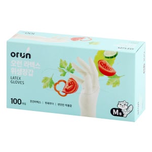 오런 라텍스장갑 니트릴장갑 100매