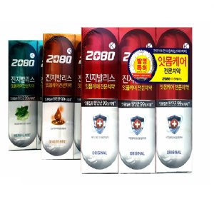 잇몸에 좋은 치약 2080 진지발리스 천연 오리지날 진저민트 허벌민트 120g X 3개입