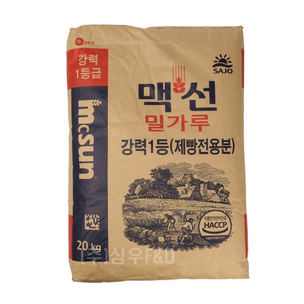 맥선 강력1등 (제빵전용분) 20KG[강력분] 강력밀가루 1등급 사조동아원