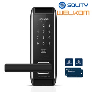 솔리티 무타공 현관문도어락 디지털 도어락 즉시잠김 스마트 번호키 교체 웰콤 WTS700