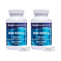 영국 SimplySupplements 심플리서플먼트 관절 MSM 식이유황 1000mg 120정 2개