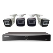 하이크비전 CCTV4채널 자가설치세트 구성품은 IP카메라4대 + 1테라 장착한 NVR 1대 + 10m UTP케이블 4개로 구성됨 추가옵션선택가능 이미지