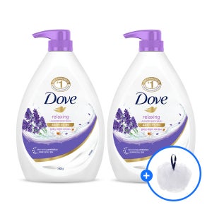 도브 라이트 샤워 바디워시 릴랙싱 라벤더 1L 2개 + 도브 샤워볼