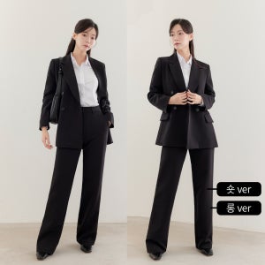 여성 세미 정장 캐주얼 비즈니스 면접 투피스 자켓 슬랙스 셋업 빅사이즈 [델리아 바지세트]