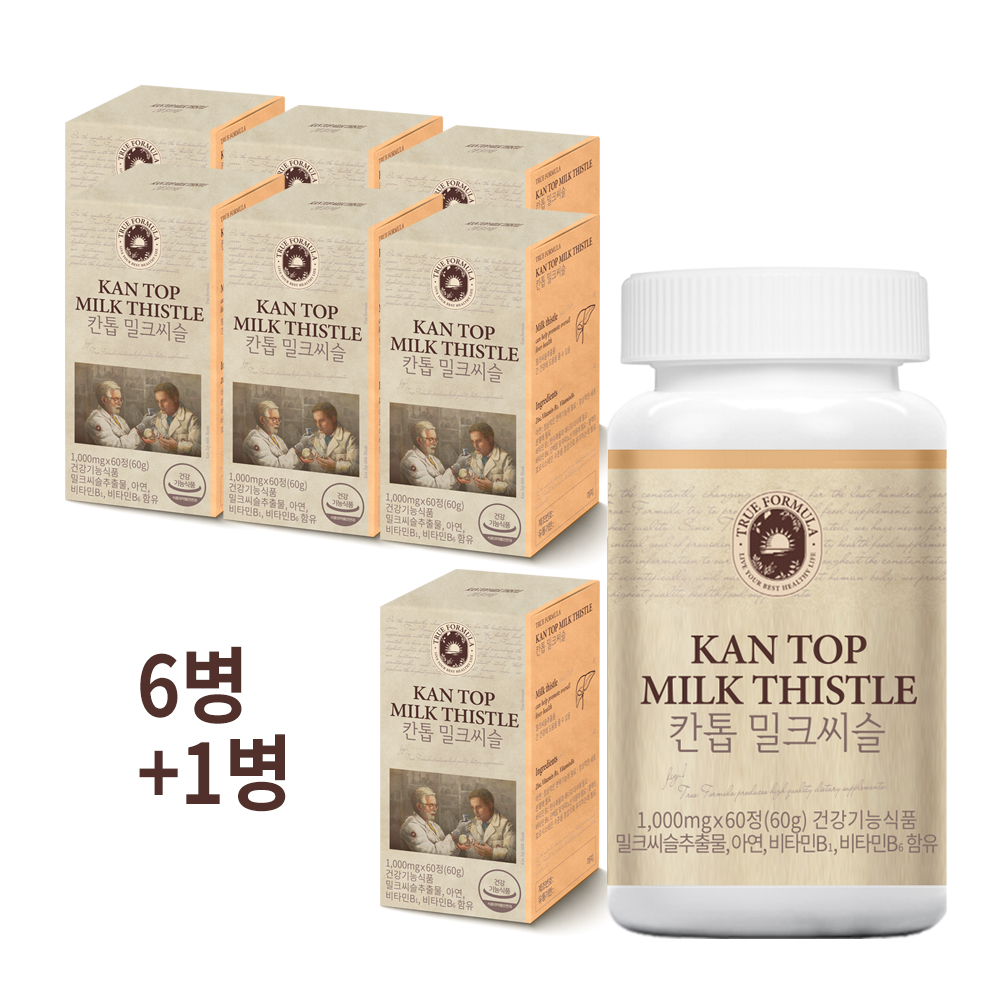트루포뮬러 <b>칸톱 밀크씨슬</b> (실리마린 간 건강에 도움) 60캡슐, 7개