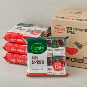 [BOX 특가!] 비비고 직화 참기름 김 4.5g 12개입, 4개