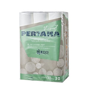 뻬르따마 먼지없는 화장지 3겹 27m 30롤