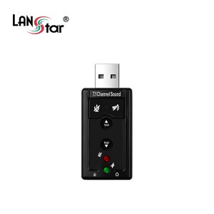 랜스타 LS-USOUND-7.1 USB 사운드 카드 - 7.1채널 / 입출력 포트