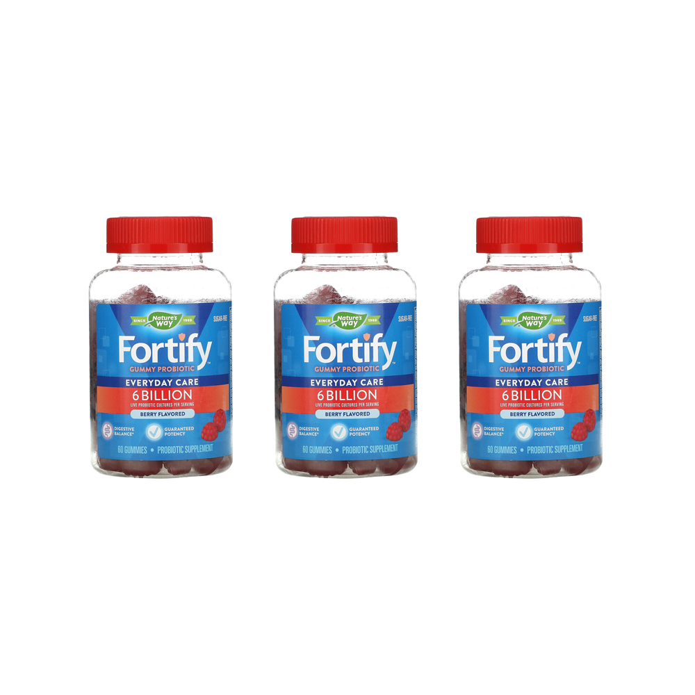 [ 3통 기획] 네이쳐스웨이 <b>포티파이 구미</b> 프로바이오틱스 유산균 <b>60억</b> CFU 60개입