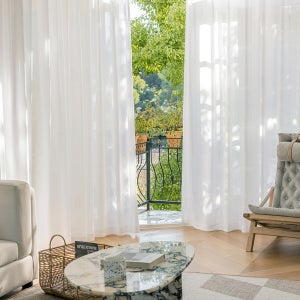 [2배나비주름] 사라하우스 화이트 쉬폰 속커튼