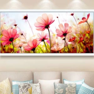 대형 보석 십자수 큐빅 비즈 구슬 코스모스꽃밭 120x50cm