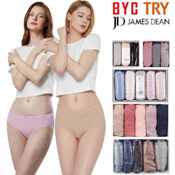 BYC 제임스딘 트라이 여성 팬티 5매입 순면 면스판 모달