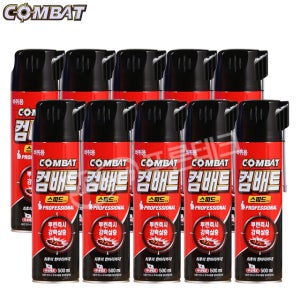 컴배트 스피드 에어졸 500ml x10개 바퀴벌레 벼룩 빈대 집진드기 개미 살충제