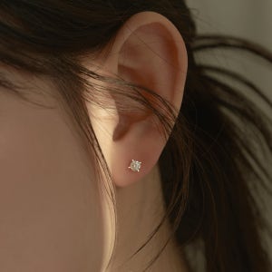 14k골드 심플 큐빅 포인트 스터드 귀걸이 3mm/4mm/5mm/6mm
