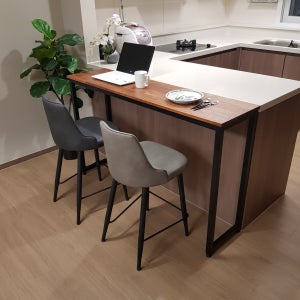 푸른숲가구 멀바우 원목 좁은식탁 홈까페 아일랜드식탁 홈바테이블