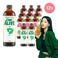 아임얼라이브 유기농 콤부차 프리바이오틱스 315ml(유리병) 혼합 12병