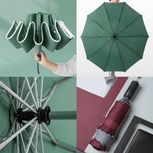 [아이디어상품] 프리미엄 접이식 튼튼한 3단 초경량 거꾸로 우산 예쁜 암막 방풍 자동우산
