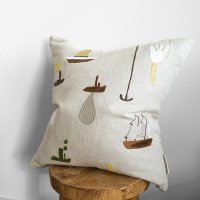 [프리지아트] 파인리틀데이 SAIL WITH ME EMBROIDERED CUSHION COVER 쿠션커버