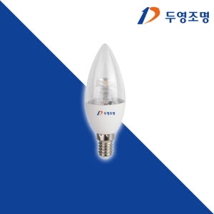 두영조명 LED 촛대구 램프 촛불전구 4W, E17 주광색(흰색빛), 1개