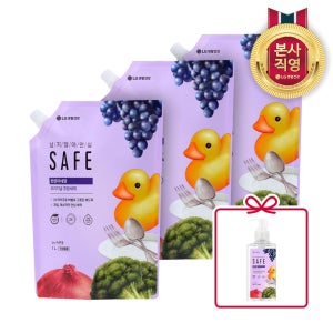 세이프 주방 세제 천연미네랄 오리지널 리필 1L 3개+특별증정(385ml1개)