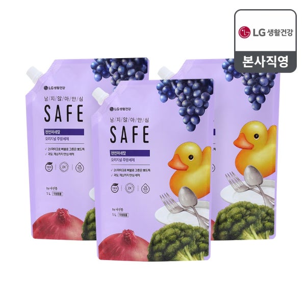 세이프 주방 세제 천연미네랄 오리지널 리필 1L 3개