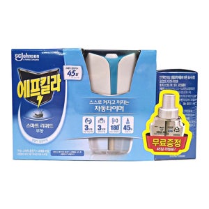 에프킬라 스마트 리퀴드 훈증기 1개 리필 무향 2개 전자 모기약 모기향