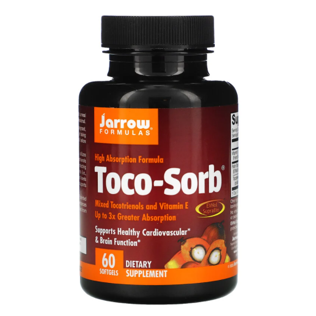 자로우포뮬러스 <b>Toco-Sorb</b>, 토코트리에놀과 비타민E 혼합물, 소프트젤 60정