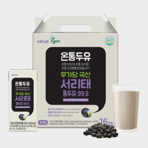 서울에프엔비 무가당 온통두유 서리태 통두유 99.8 190mL X 16입