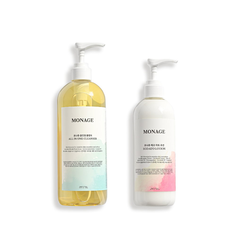 [스킨케어리츄얼세트] 모나쥬 올인원 클렌저 & 에코 아토 로션