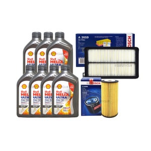 [한국쉘]올뉴카니발 디젤 엔진오일세트 쉘힐릭스 울트라 5W30 7L 필터96-2659