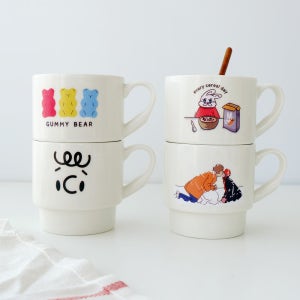 모애 데이앤데이 일러스트 머그컵 예쁜 홈카페 커피잔