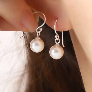 [2컬러] 스와로브스키 진주 드롭 볼드 925 실버 은 귀걸이