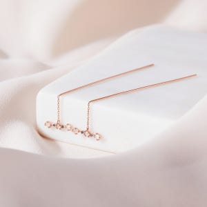 14k 18k 그레이스 다이아몬드 십자가 롱귀걸이